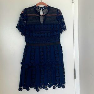 Self-Portrait Navy blue/black dress